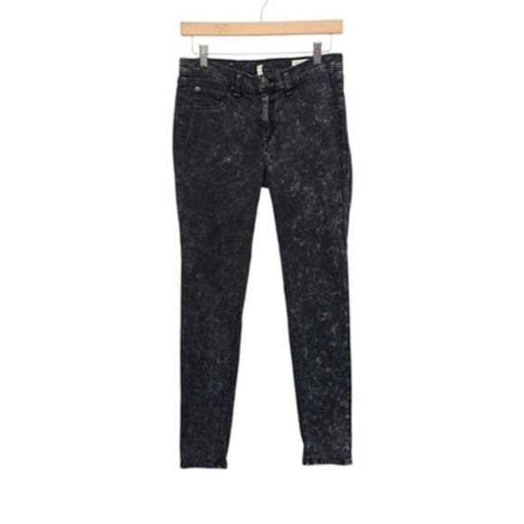 Rag & Bone Jean Legging Jeans Womens 29 Black Acid Wash Skinny Stretch Pants - Picture 1 of 12